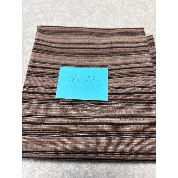 Brown & Black Striped Fabric Piece 18x22" for Sewing or Crafting Projects - Picture 5 of 6